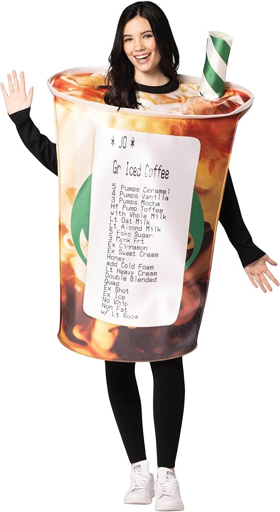 Rasta Imposta Barista's Nightmare Coffee Cup Costume Java Joe Funny Cosplay Party Costumes, Adult... | Amazon (US)