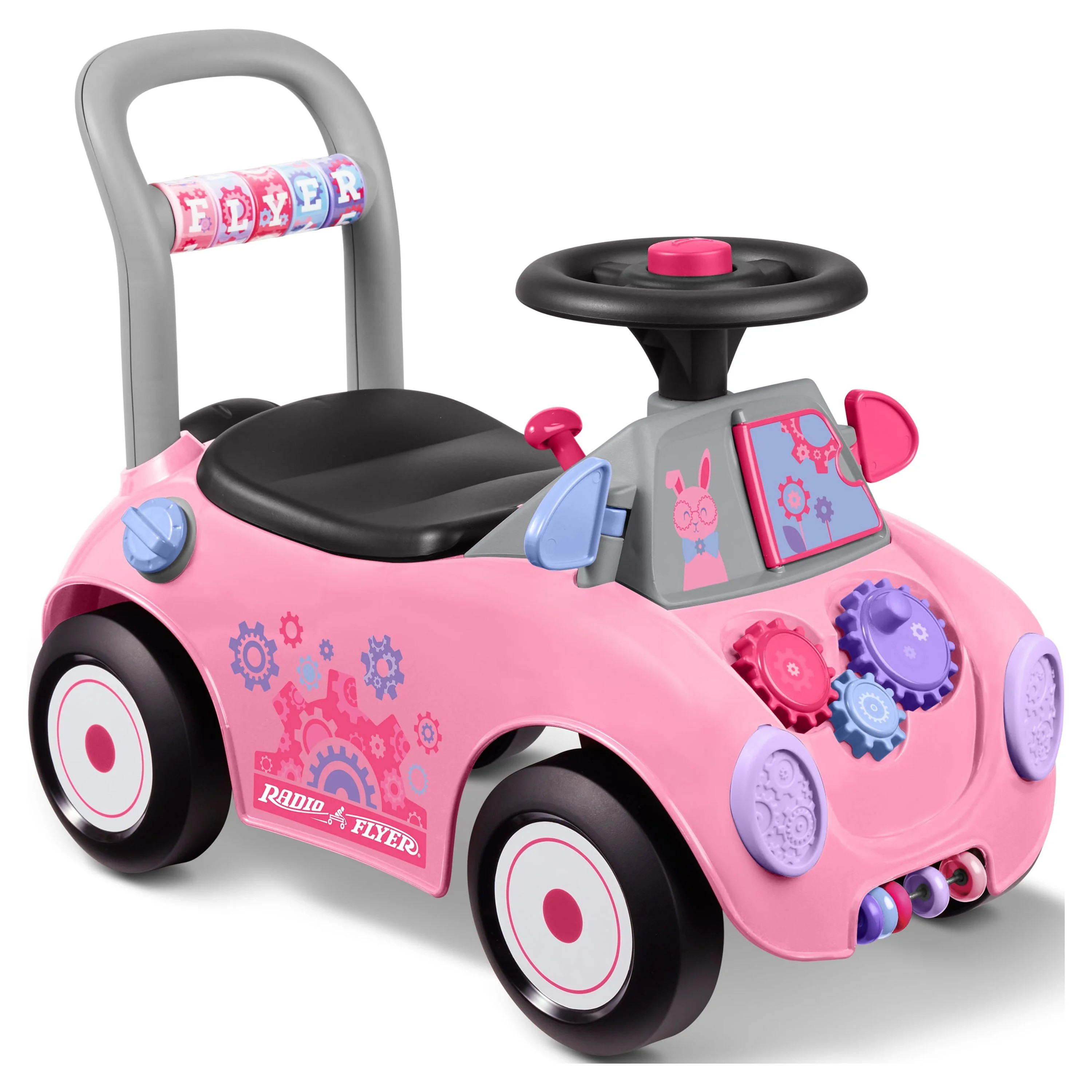 Radio Flyer Creativity Car, 3 in 1 Push Walker & Ride-on with Interactive Features, Pink | Walmart (US)