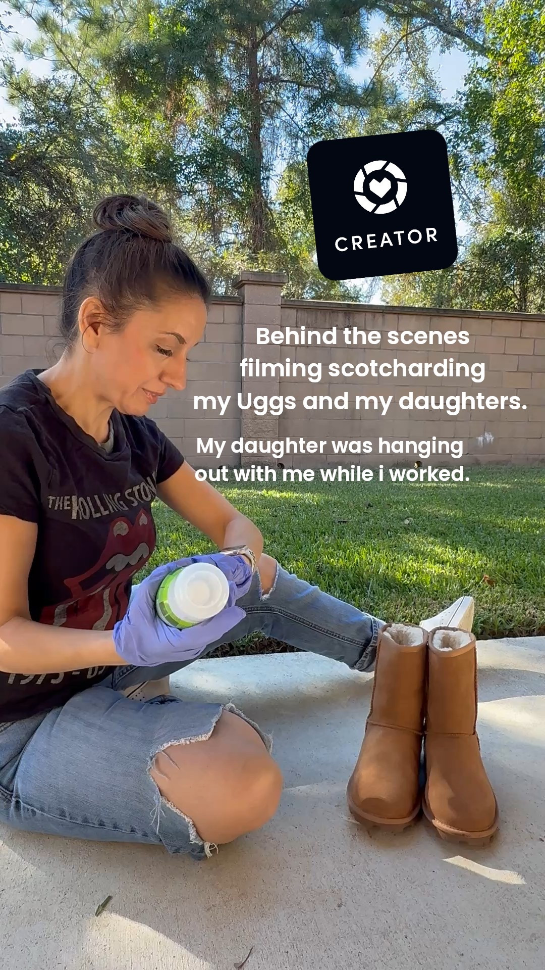 Behind the scenes Scotchgarding my suede Ugg boots and my daughters Ugg boots. 
It’s raining cats and dogs. I like my shoes protected. 
Weather guard your shoes  

#LTKPetite #LTKdayinmylife #LTKstorytime