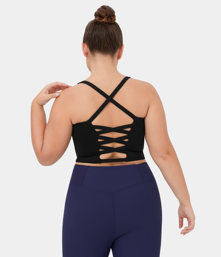 Women’s Crisscross Backless Cropped Yoga Plus Size Tank Top - Halara | HALARA