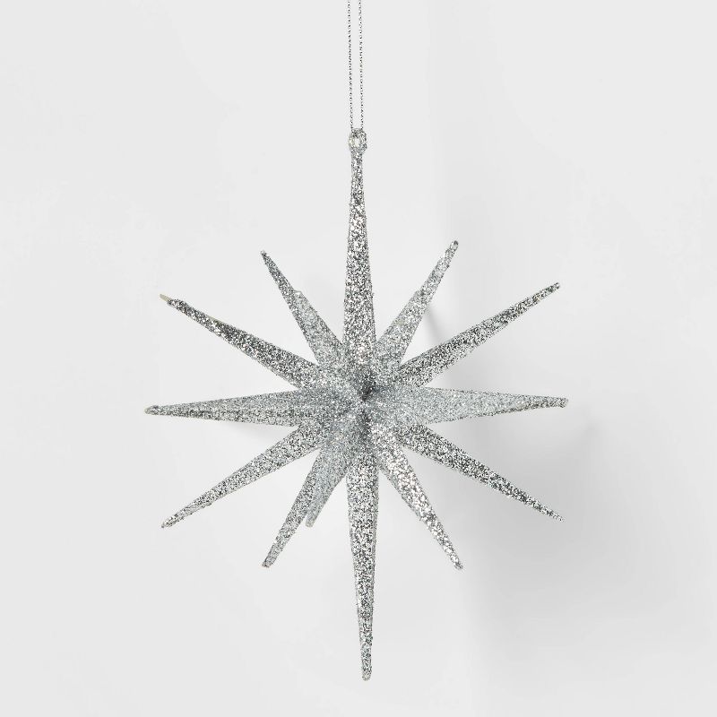 5.8in Silver Plastic Spike Starburst Christmas Tree Ornament - Wondershop&#8482; | Target