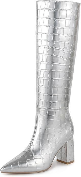 Lumeheel Knee High Boots for Women - Round Toe Chunky Heel Gogo Boots with Side Zip Women's Fashi... | Amazon (US)