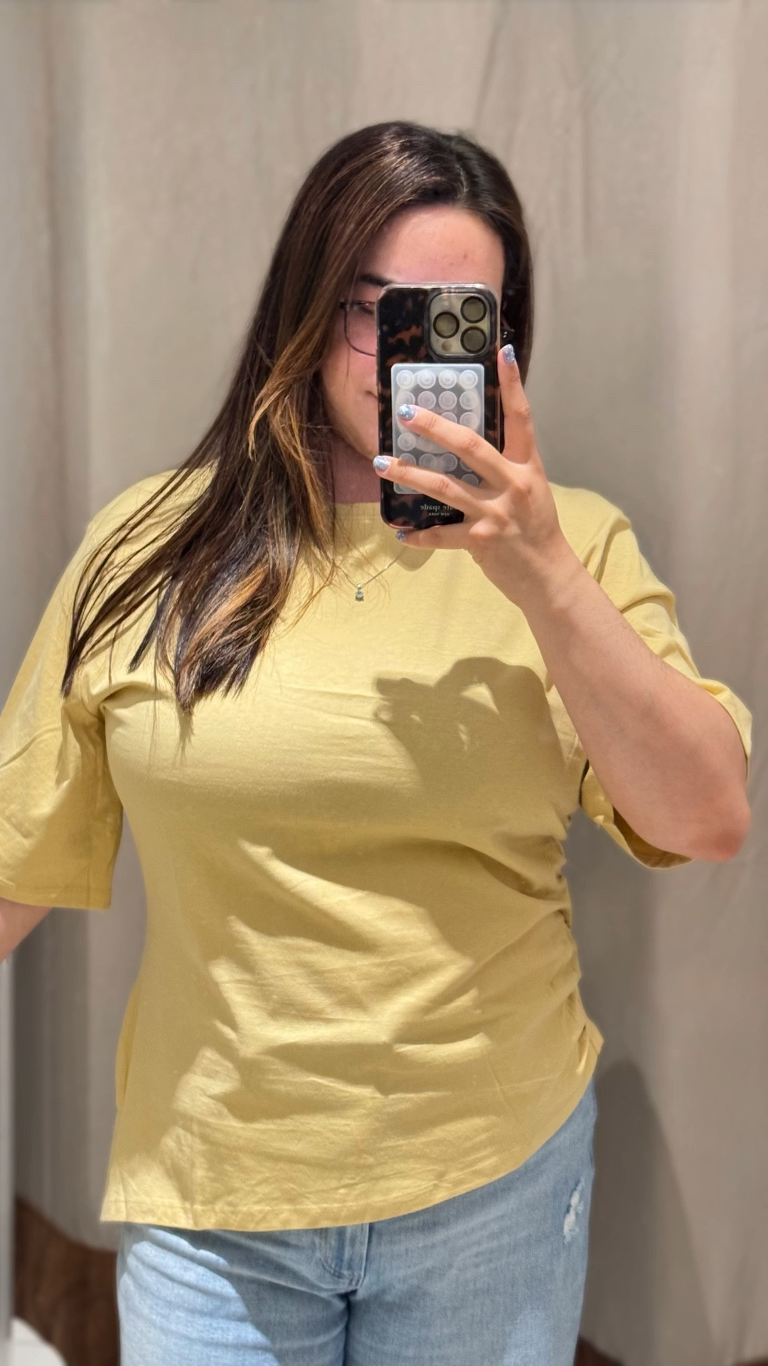 H&M DRAPED T-SHIRT
$12.99

Available in yellow, white and dark brown

OOTD:
Paige jeans
ShaneCo Aquamarine March necklace 🩵

#LTKgrwm #LTKMidsize #LTKootd