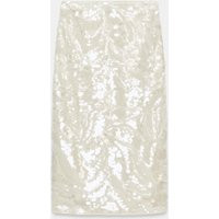 Zara - Zw Collection Sequin Midi Skirt - Oyster-White - Xs - Woman | Zara US