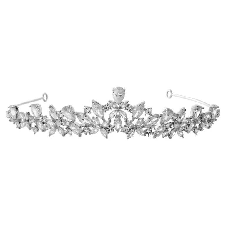 Believe by Brilliance Tiara Crown, Cubic Zirconia, Silver-Plated | Walmart (US)