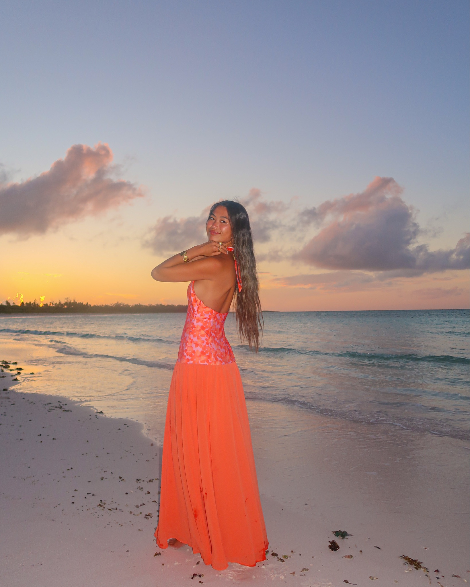 this maxi dress is currently ON SALE!! perfect for an elegant outing like a nice dinner or a beach sunset. the open back is so cute and the skirt is pretty lightweight. one of my favorite dresses for this summer! 🌺🧡

I’m wearing a size AU 6 / US 2. The dress still had some room around the waist so if I could exchange it, I’d probably get a size US 0. My height is 5’5 for length reference.

#LTKootd #LTKTravel #LTKSeasonal