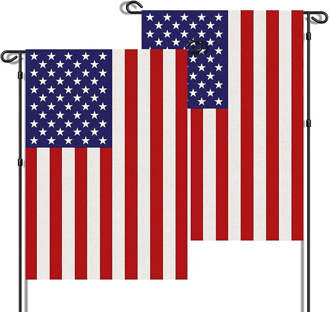 URSKYTOUS 2Pcs American Garden Flags Small American Flags Double Sided 12×18 Inch Weatherproof P... | Amazon (US)
