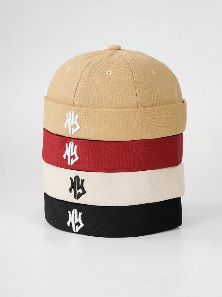 A Versatile Men Landlord Cap For Spring And Autumn Featuring Fashionable And Personalized Letter Embroidery On The Melon Skin Style Hat | SHEIN