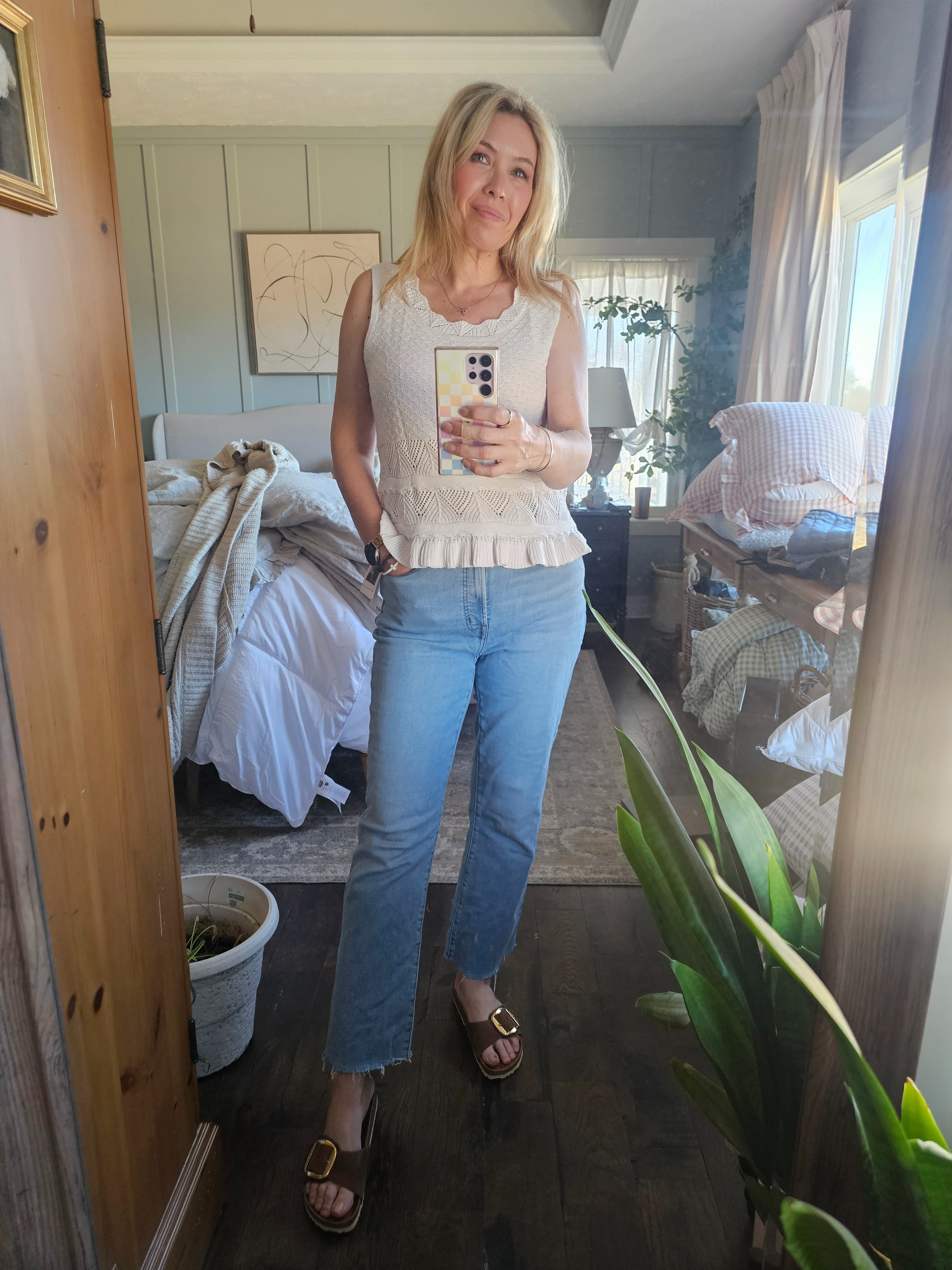 White tank, but elevated.  And it's from Amazon!

#LTKootd #LTKOver40 #LTKSeasonal