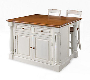 Home Styles Monarch Kitchen Island with Two Sto ols | QVC