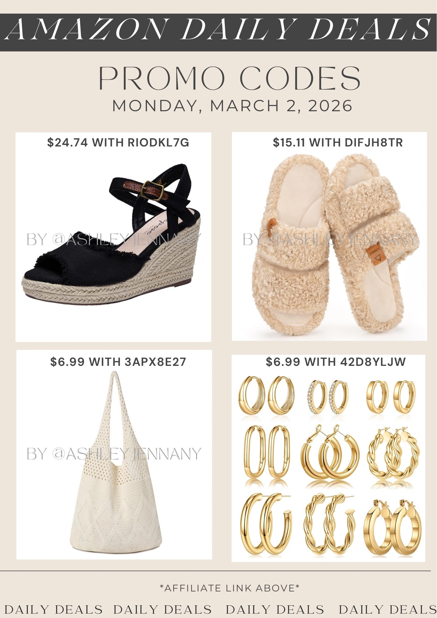 Amazon fashion deals on wedge sandals, slippers, tote bag and earrings  

#LTKMidsize #LTKSaleAlert