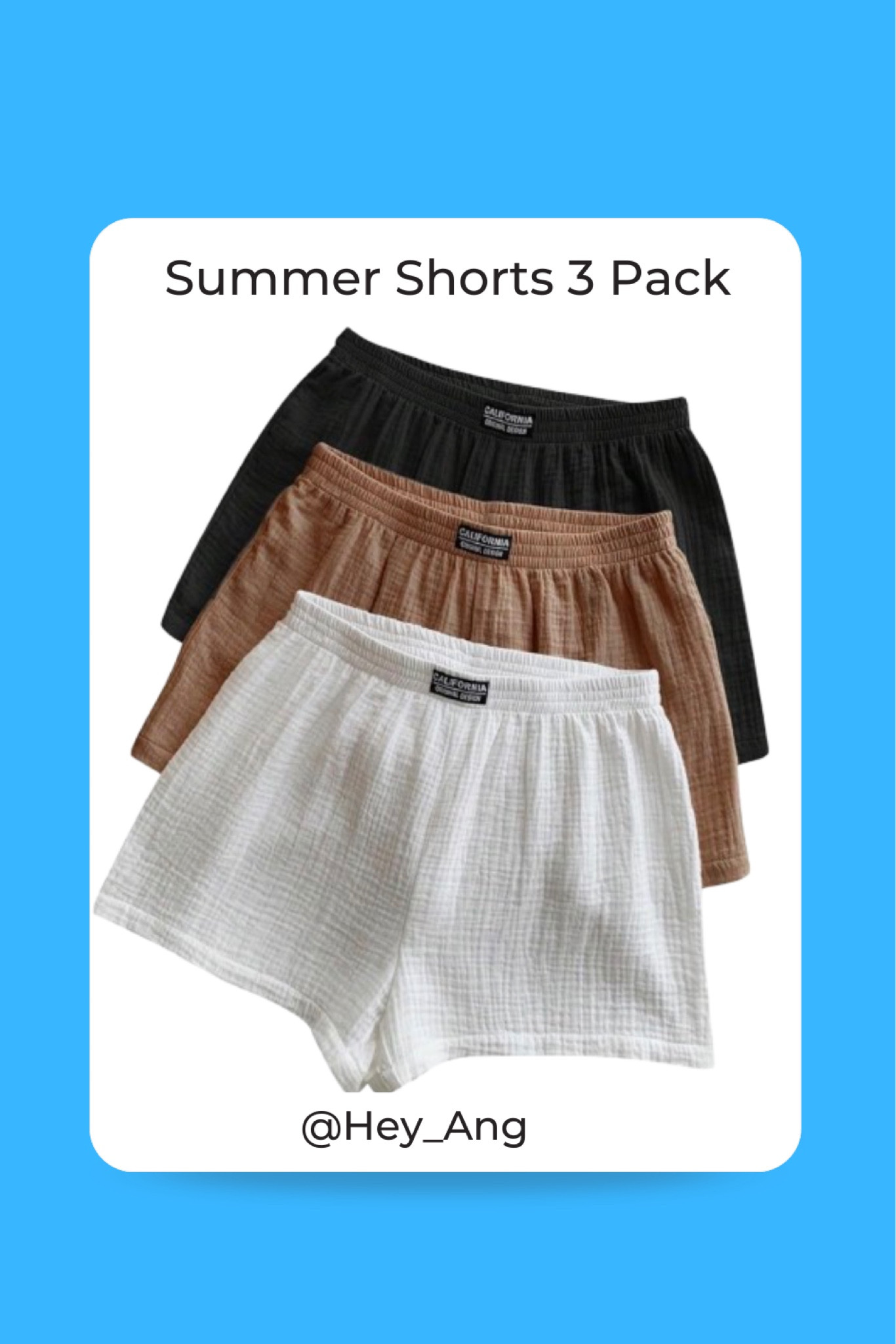 These shorts are so good for summer. And it comes in a three pack. Lightweight and easy to style. Can be worn for lounging or on vacation. Comes in other color sets. 

#LTKootd #LTKTravel