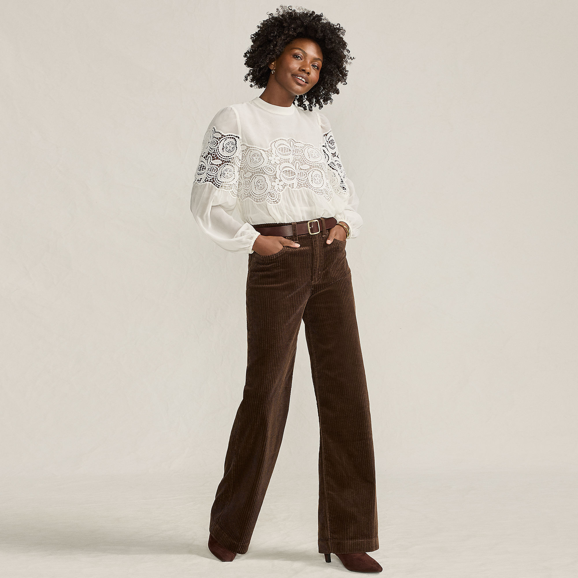 Women's High Rise Wide Leg Corduroy Pants | Lands' End (US)