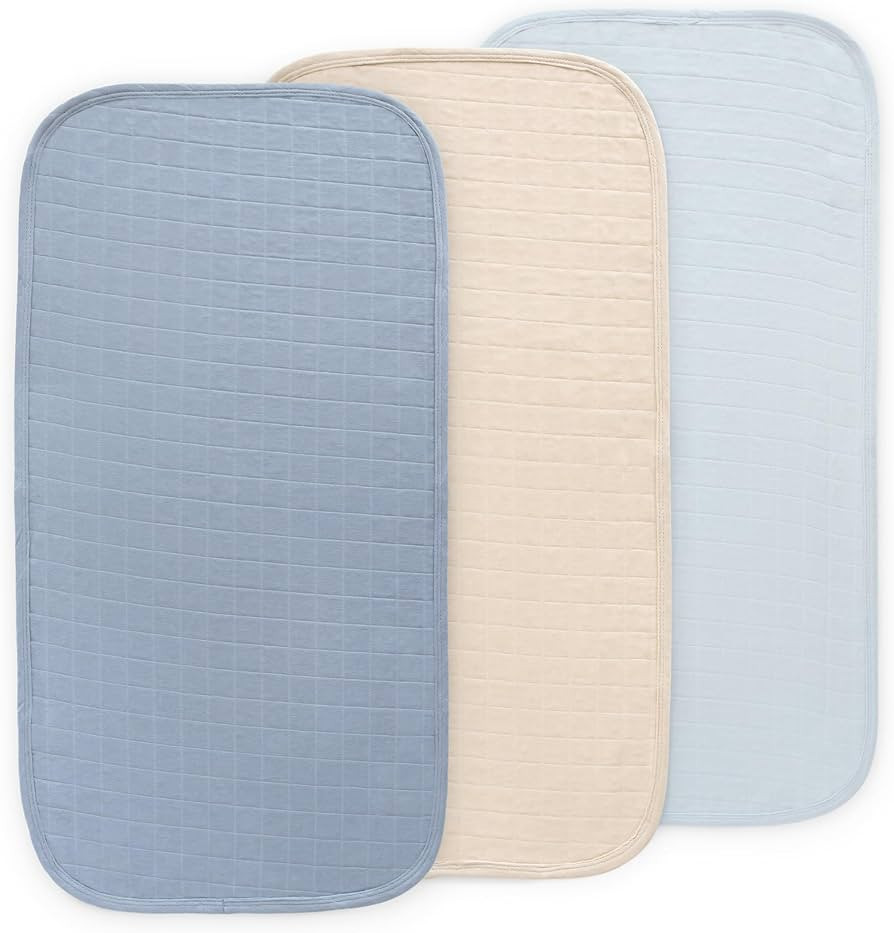 mushie Water Repellent Changing Pad Liners | Cotton (Blue Combo) | Amazon (US)