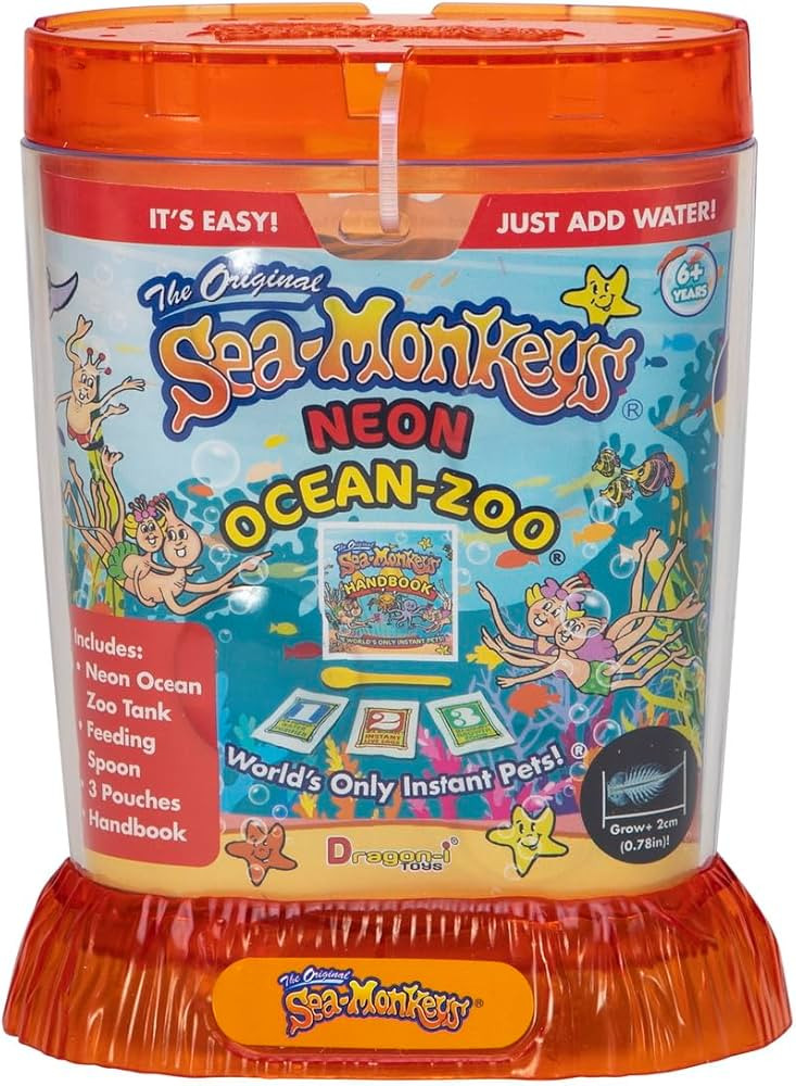 Sea-Monkeys® Ocean Zoo Neon - World's Only Instant Pets® - Assorted Colors - Ages 6+ (Pack of 1... | Amazon (US)