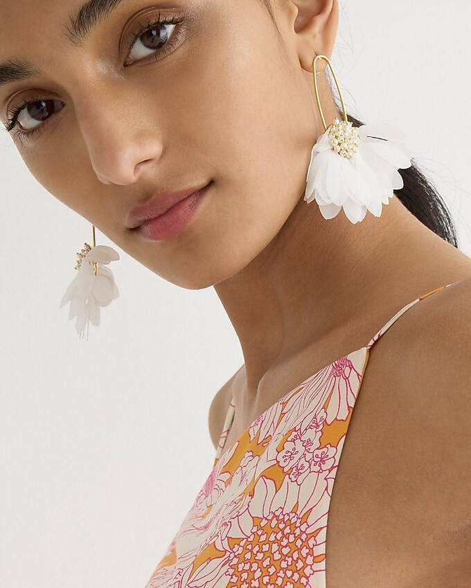 Petal and pearl earrings | J. Crew US
