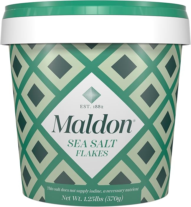Maldon Salt, Sea Salt Flakes, 20 oz (570 g), Resealable Tub, Kosher, Natural, Handcrafted, Gourme... | Amazon (US)