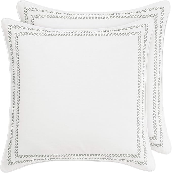 Laura Ashley Home - Euro Sham Set, Smooth Cotton Shams with Zipper Closure, Lightweight & Stylish... | Amazon (US)