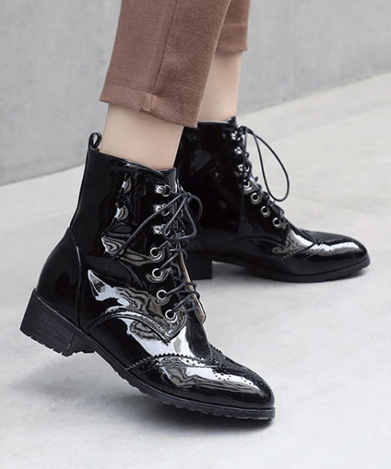 BUTITI Women's Casual boots Black - Black Combat Boot - Women | Zulily