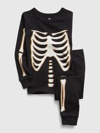 babyGap 100% Organic Cotton Glow-In-The-Dark Skeleton PJ Set | Gap (US)