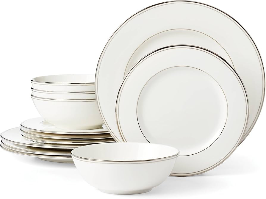 Lenox 895707 Federal Platinum 12-Piece Dinnerware Set, Service for 4 | Amazon (US)