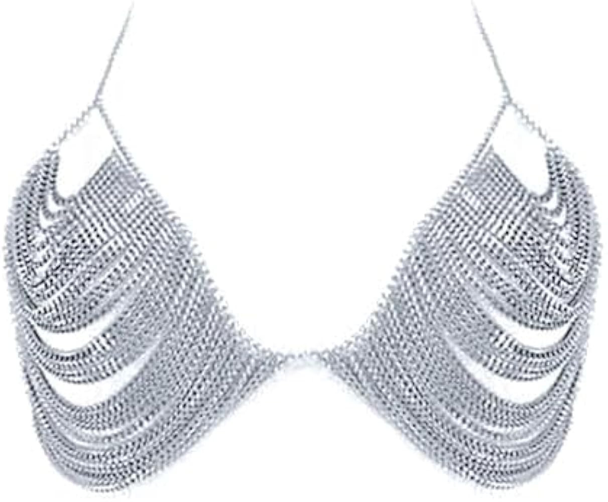 YWCUTE Women's Sexy Body Chain Multi layer Chest Chain Fashion Bra Chain Accessories Gift Body Je... | Amazon (US)