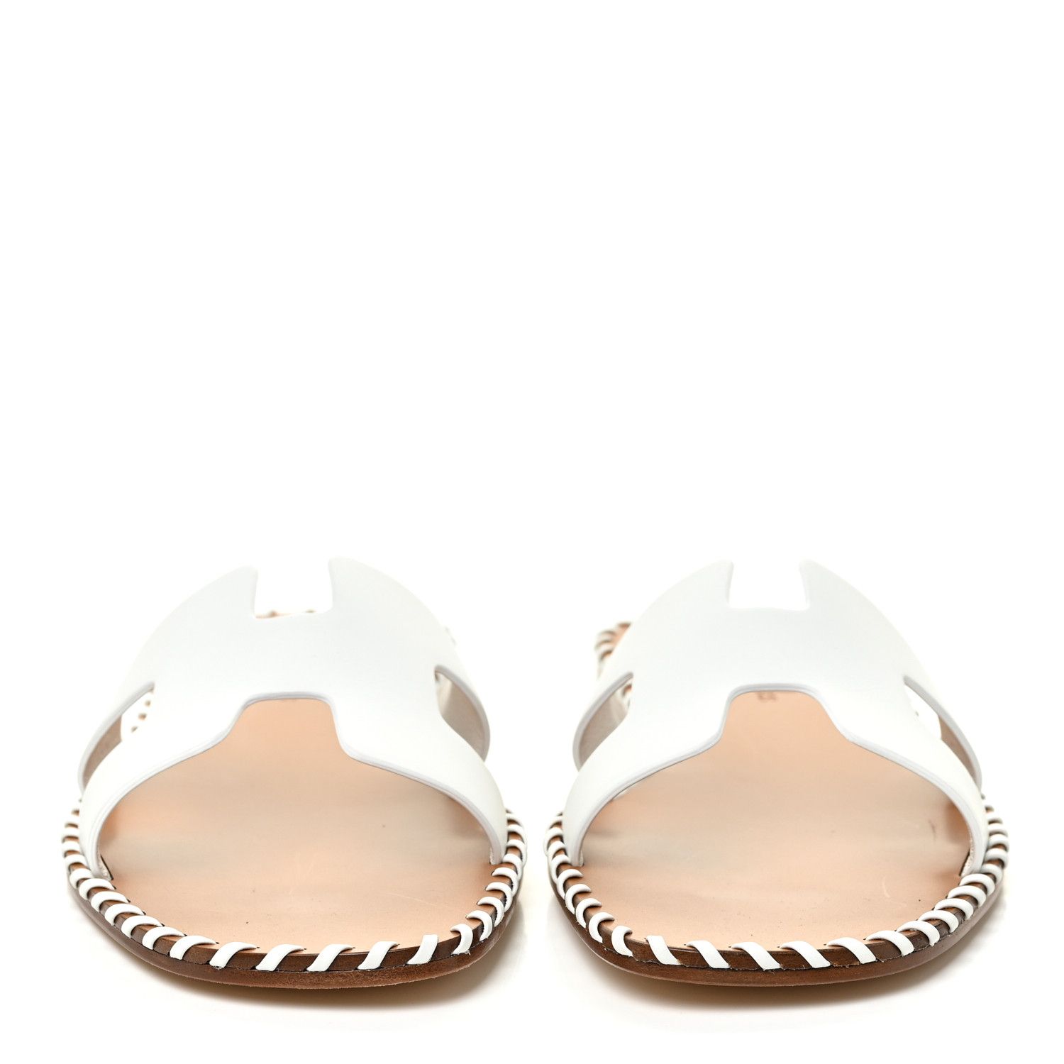 HERMES Calfskin Braided Oran Sandals 39 White | FASHIONPHILE | Fashionphile