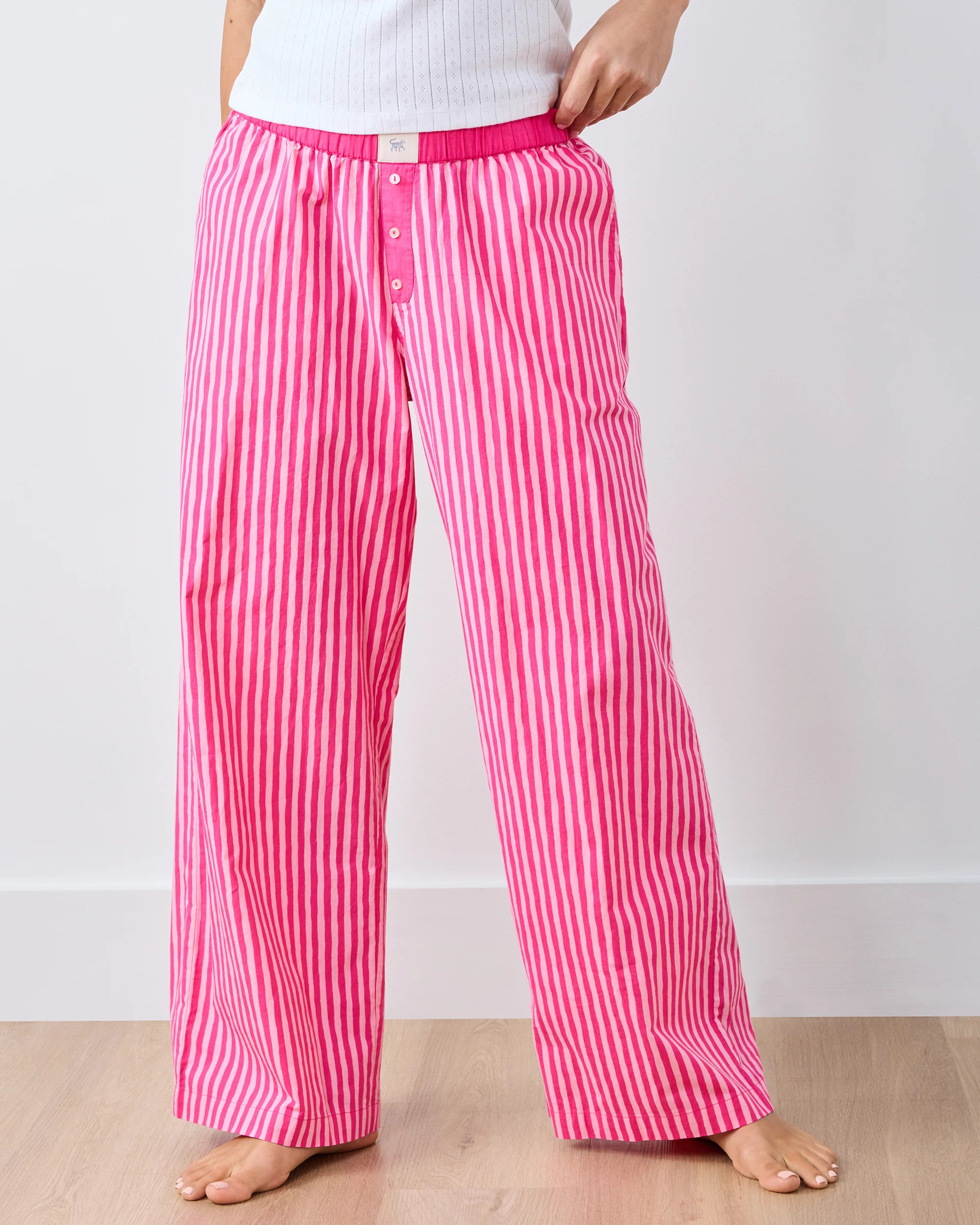 Pink Stripe - Nola PJ Pants - Hot Pink | Printfresh