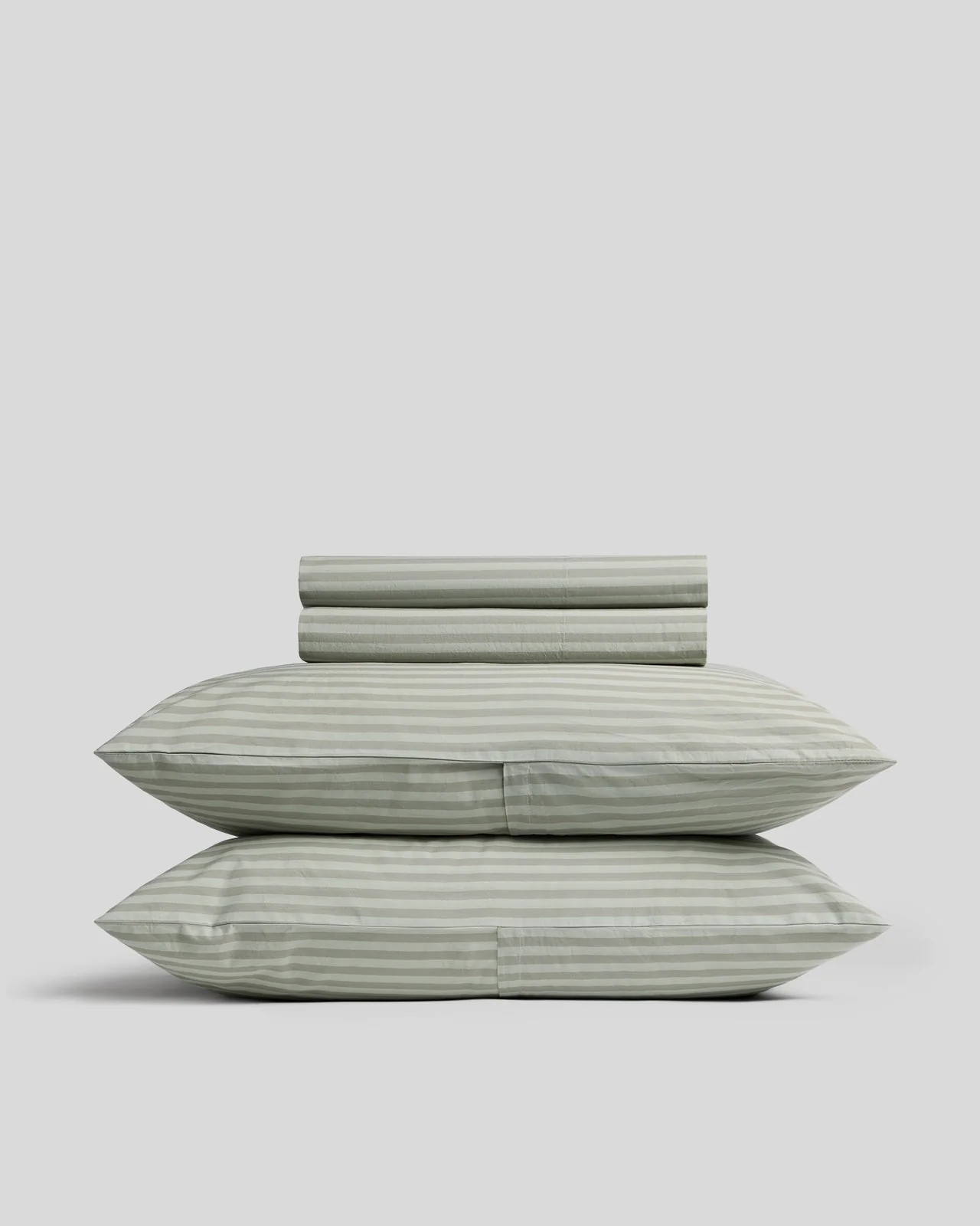 Percale Sheet Set - Moss Stripe F/Q | Parachute