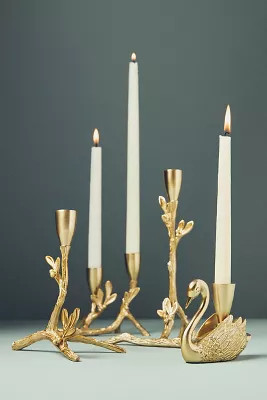 Camille Gilded Metal Candle Holder | Anthropologie (US)
