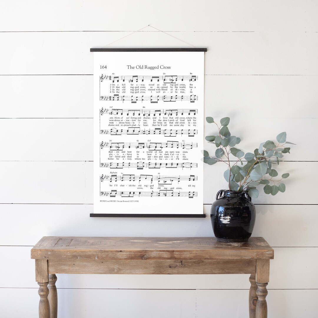 The Old Rugged Cross Hymn Sign | Song Lyric Gift | The Old Rugged Cross Music Sign | Sheet Music ... | Etsy (US)