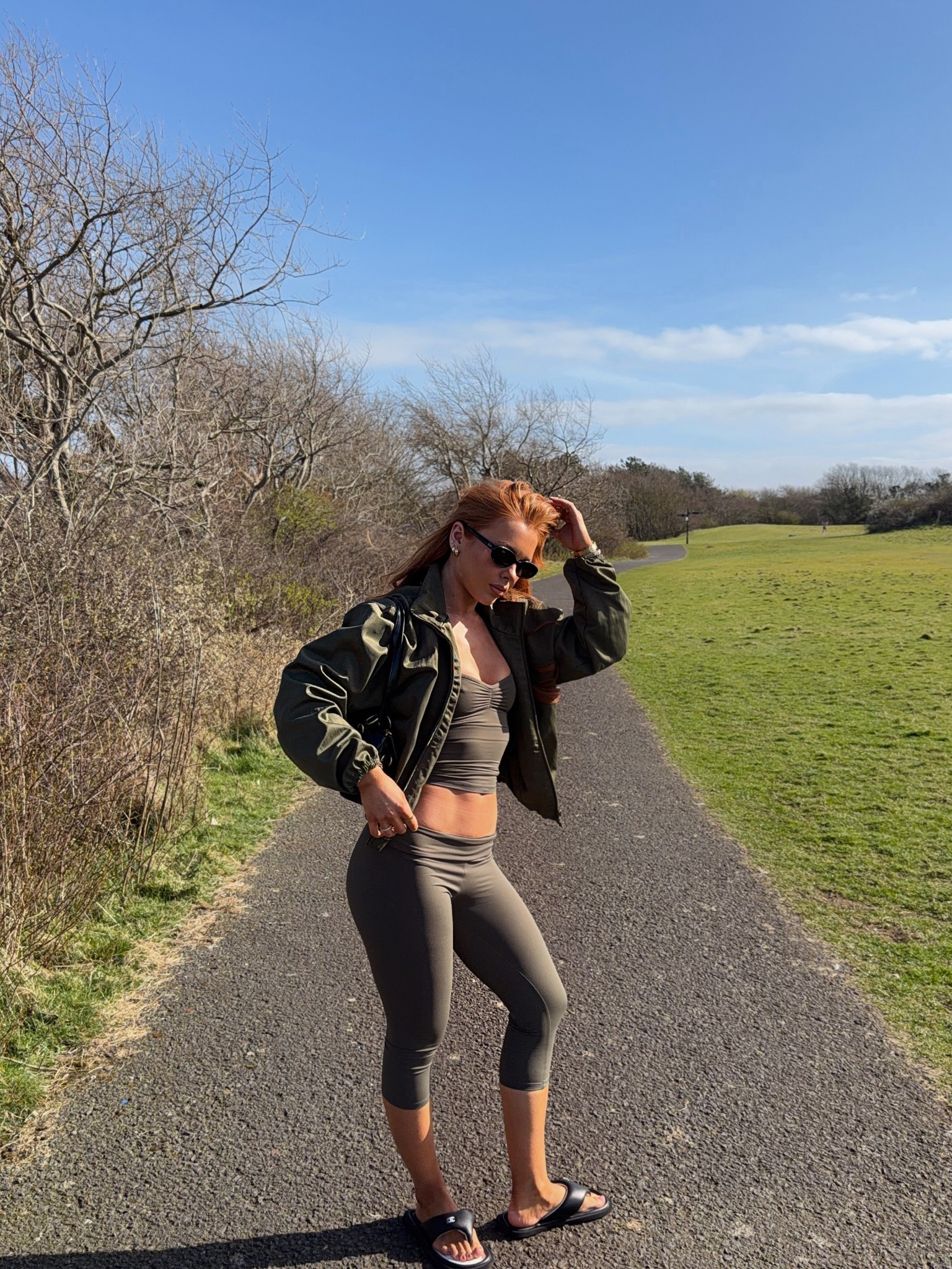 bershka green gym set 
wearing size XXS in top and XS bottoms

#LTKspring #LTKeurope #LTKuk