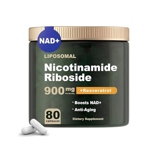 NAD+ Supplement - Liposomal Nicotinamide Riboside, Resveratrol, Quercetin, NAD Nicotinamide Riboside Resveratrol 900mg, High Purity NAD Supplement for Anti-Aging, Energy, Focus, 80 Capsules (1) | Amazon (US)