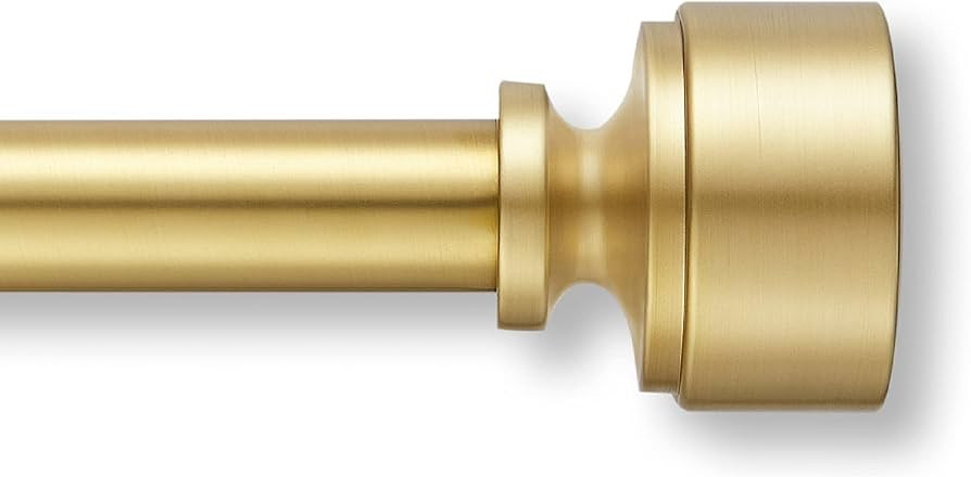 MODE Premium Collection Single Curtain Rod Set with Mod Doorknob Finials - 36 to 72 in, Gold | Amazon (US)