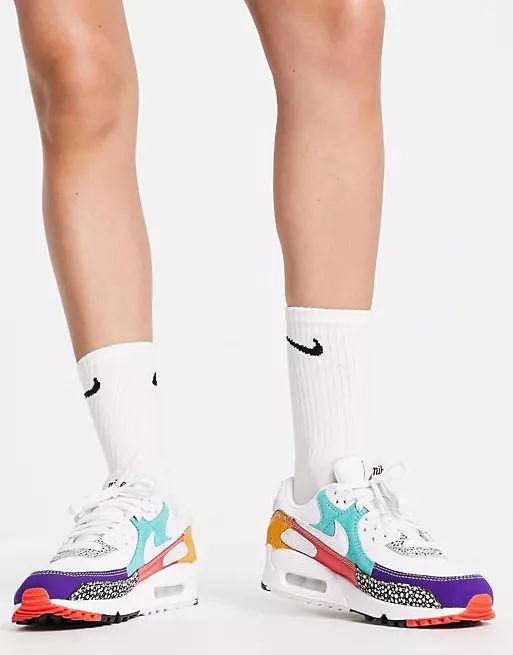 Nike Air Max 90 SE sneakers in white/multi | ASOS | ASOS (Global)