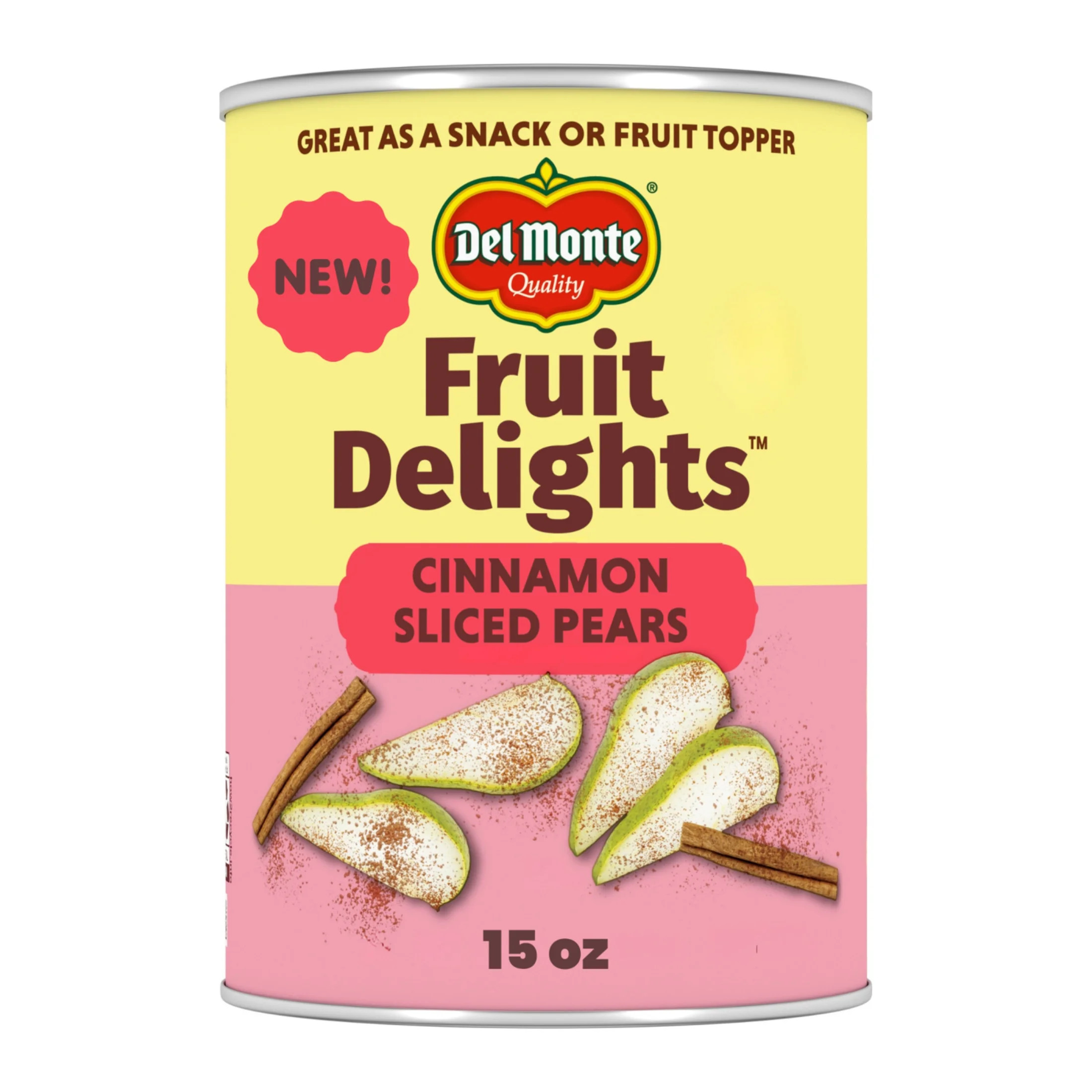 Del Monte® Fruit Delights Sliced Pears with Cinnamon in Extra Light Syrup, 15 oz. Can | Walmart (US)
