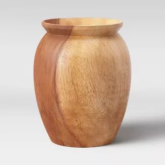 Round Tapered Munggur Wood Vase Natural - Threshold™ | Target