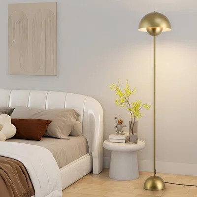 Elegant Gold Industrial Floor Lamp | Wayfair North America