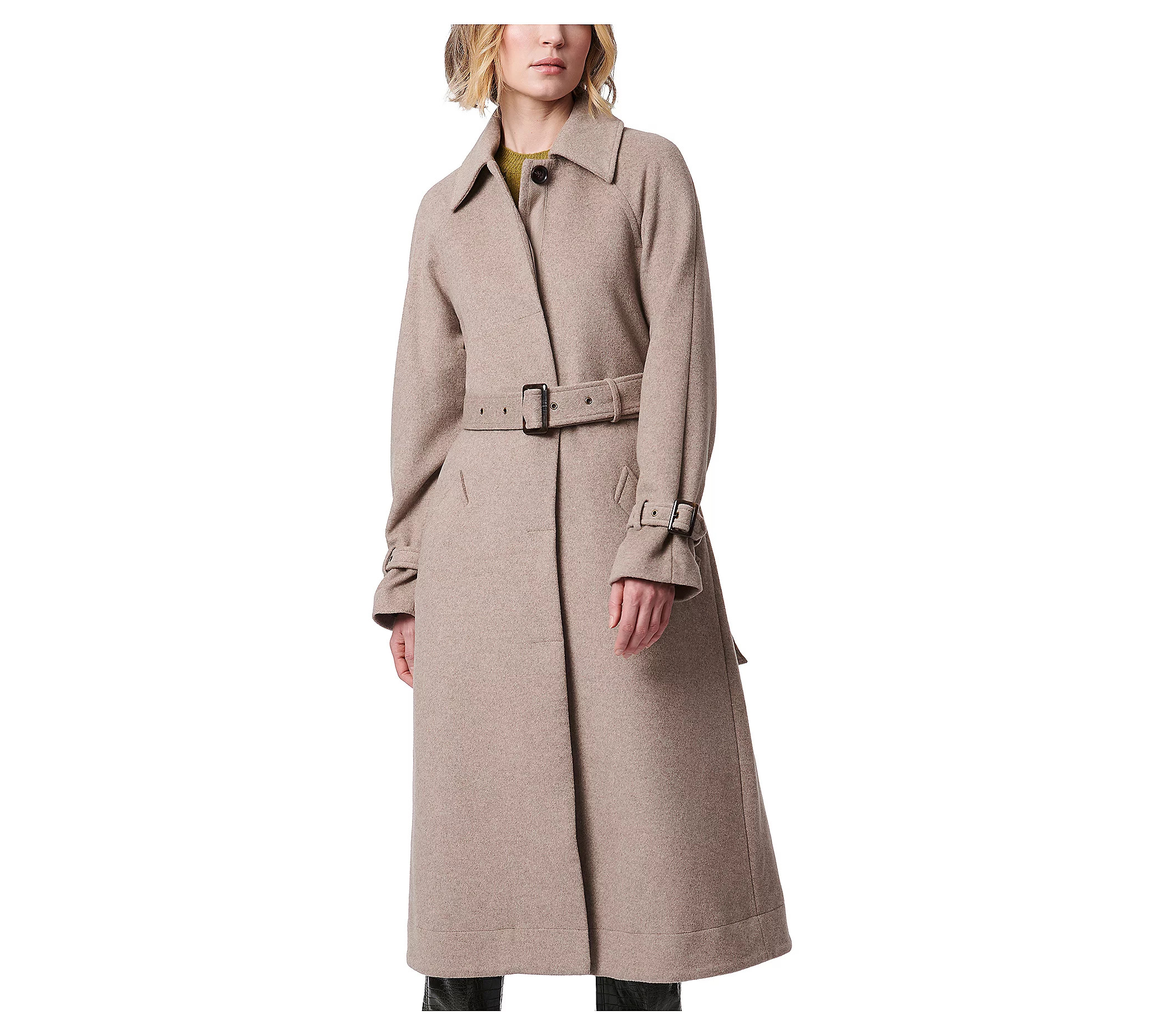 Bernardo Modern Wool Belted Trench Coat | QVC
