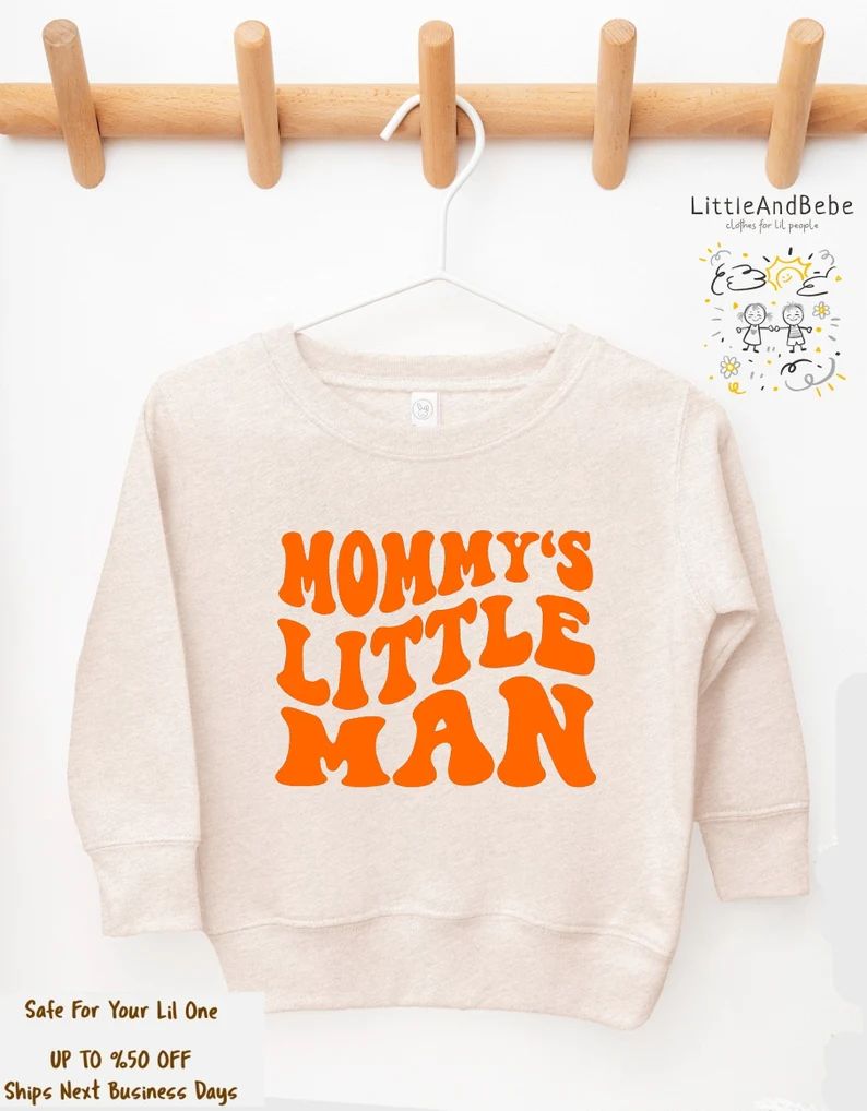 Mommy's Little Man Sweatshirt For Boys, Natural Boho Mamas Boy Hoodie, Retro Sweatshirt, Trendy B... | Etsy (US)