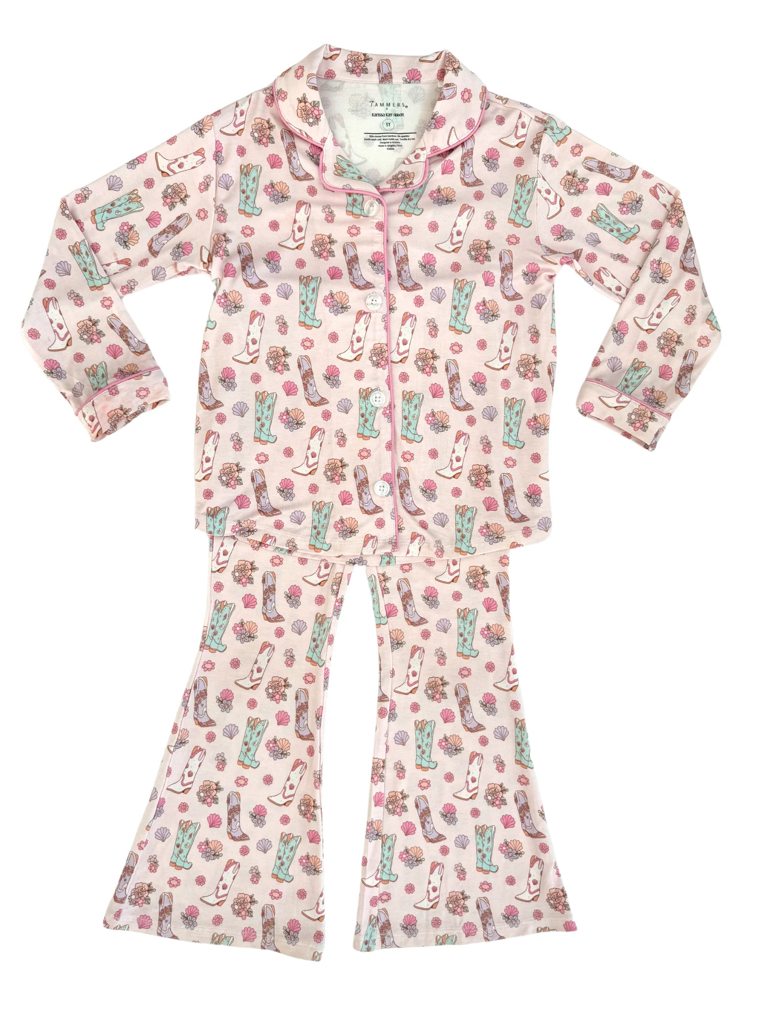 Pink Coastal Cowgirl Button Up Flare Set | In My Jammers