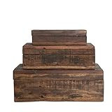 Amazon.com: Reclaimed Vintage Wood Boxes, Set of 3 Sizes, Natural : Home & Kitchen | Amazon (US)