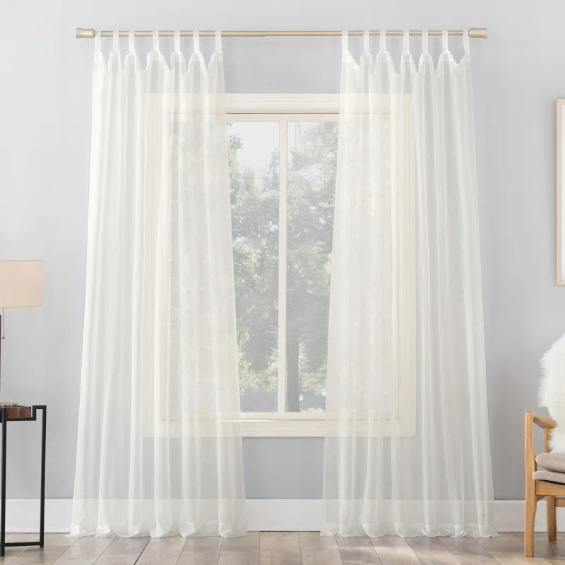 Wayfair Basics® Solid Sheer Tab Top Single Curtain Panel | Wayfair North America