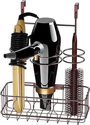 Simple Houseware Cabinet Door/Wall Mount Hair Dryer & Styling Tools Organizer Storage, Bronze | Amazon (US)