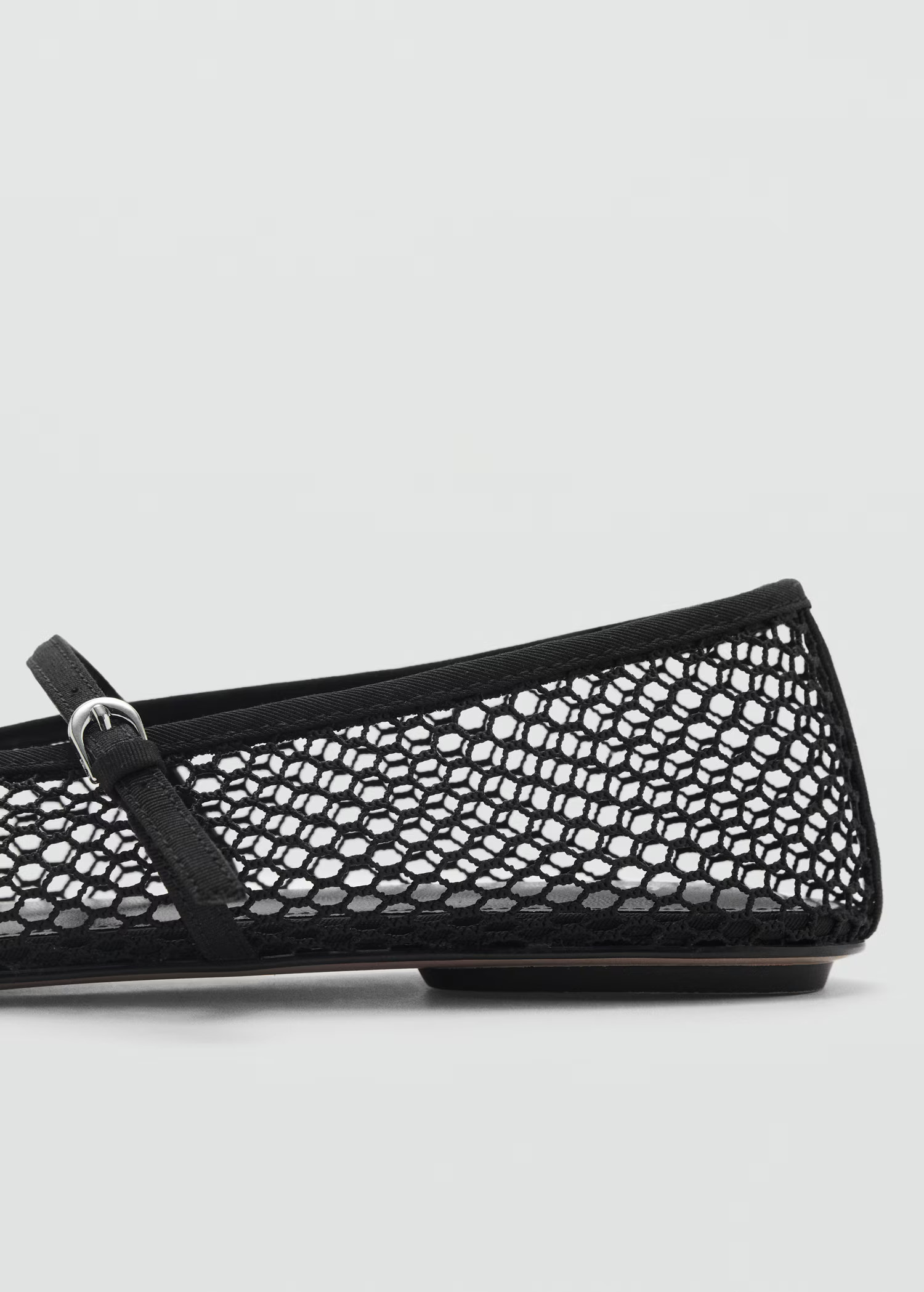Mesh ballerina flats with buckle strap - Women | MANGO United Kingdom | MANGO (UK)