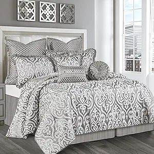 Loom and Mill 9-Piece Contemporary Jacquard Comforter Set, Luxury Damask Bedding Sets King, Ultra... | Amazon (US)