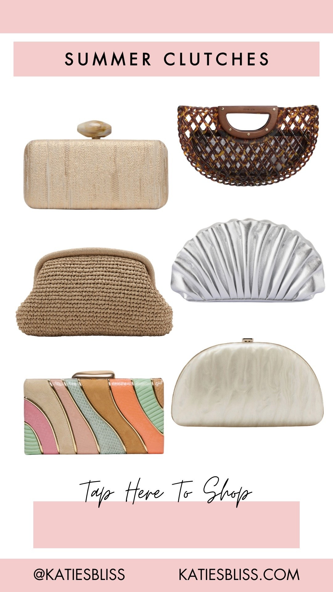 Summer clutches 🤍

Bag. Purse. Clutch. Crochet. Shell. Pearl. Summer. Travel. Beach. Resort.

#LTKTravel
