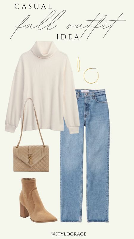 Casual fall outfit inspo 

Top: Gap
Jeans: A&F 
Bag: YSL
Shoes: Steve Madden 

Casual fall outfit, easy fall outfit, fall denim outfit, sweater weather outfit, neutral fall outfit, fall jeans, mom style, casual mom style 