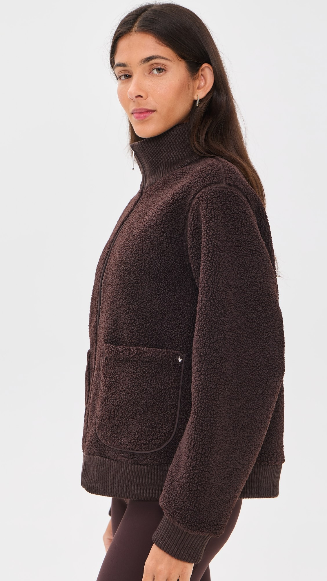 Sweaty Betty Plush Fleece Ribbed Zip Up Sweatshirt | Shopbop | Shopbop