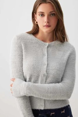 Fuzzy Knit Lounge Cardigan | Ardene